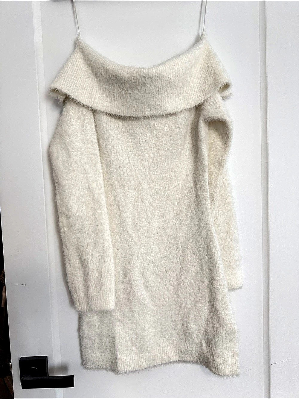 Cream Off-Shoulder Mini Dress